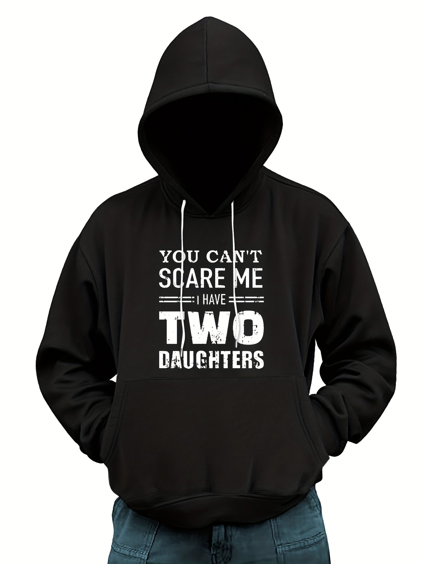 Funny Two Daughter Letter Print Hoodies For Men Graphic Sweatshirt