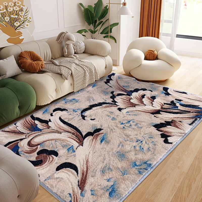 Abstract Plush Rug for Living Room Bedroom, Thickened Cashmere Carpet