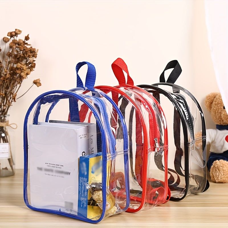 Transparent PVC Zipper Backpack Casual Bag