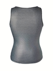 Asymmetrical Slim Top Casual Solid Sleeveless Top