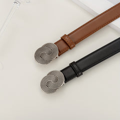 8 Shaped Buckle Head Leather Belt for Girls