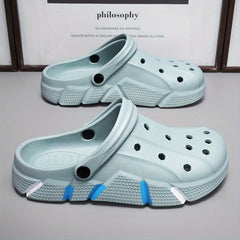 Men's Comfortable Platform Clogs Hollow Out Non Slip Garden Shoes