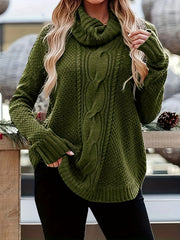 Solid Long Sleeve Turtleneck Pullover Jumper