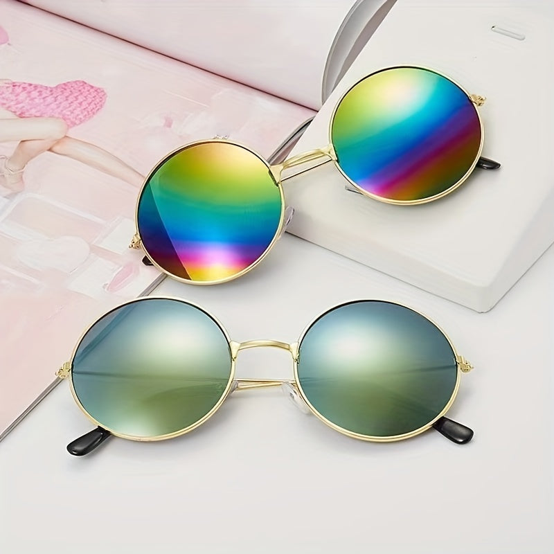 Men's Vintage Round Polarized Sunglasses for Holiday Party