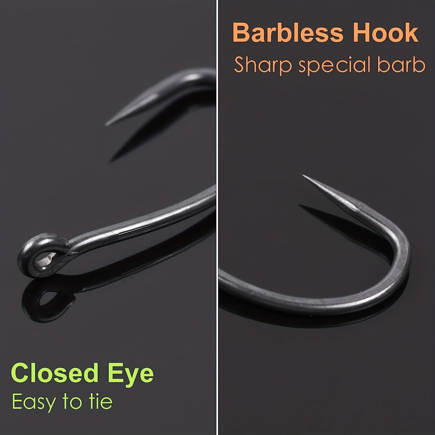 50 Rustproof Steel Fishing Rig Hooks Barbless Barb Fishing Tackle