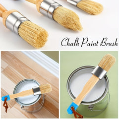 4pcs Chalk Wax Paint Brush Wooden Handle DIY Tool