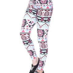 Geometric Print Skinny Leggings High Waist Yoga Leggings