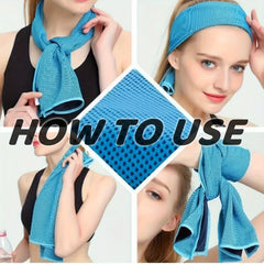 4pcs Cooling Towels with Storage Bag Quick Drying Towel for Yoga