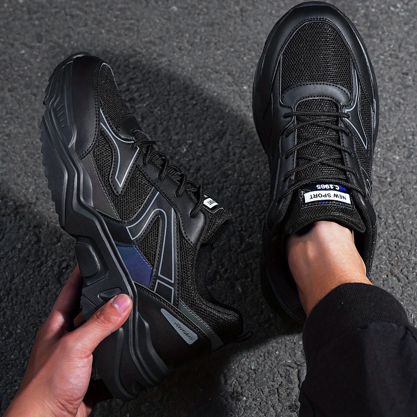 Men's Breathable Chunky Sneakers For Jogging Gym