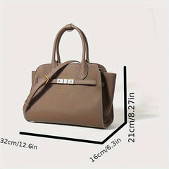 Women's Gray Leather Handbag Professional & Casual Purse