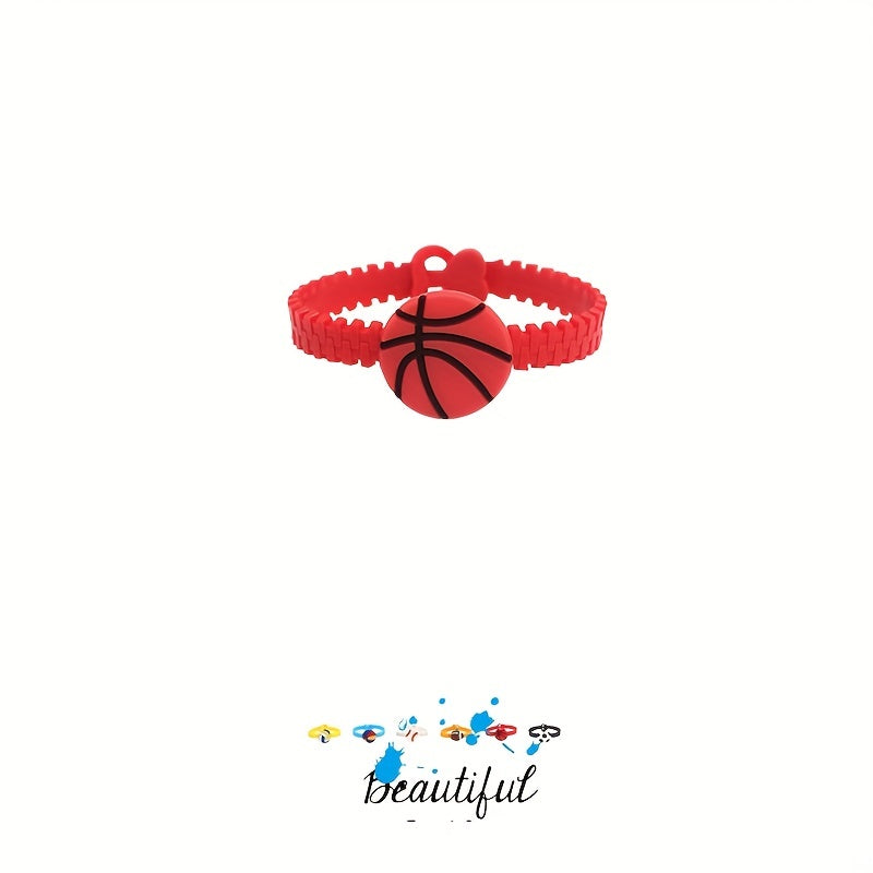 6pcs Funny Football Silicone Bracelet Rubber Wristband Gift