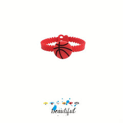 6pcs Funny Football Silicone Bracelet Rubber Wristband Gift