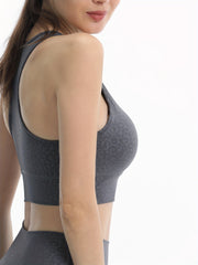 Leopard Print Shockproof Sports Bra for Women