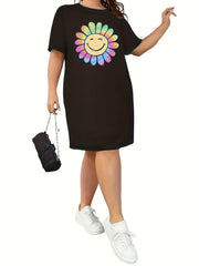 Sunflower Print Sleep Tee Dress