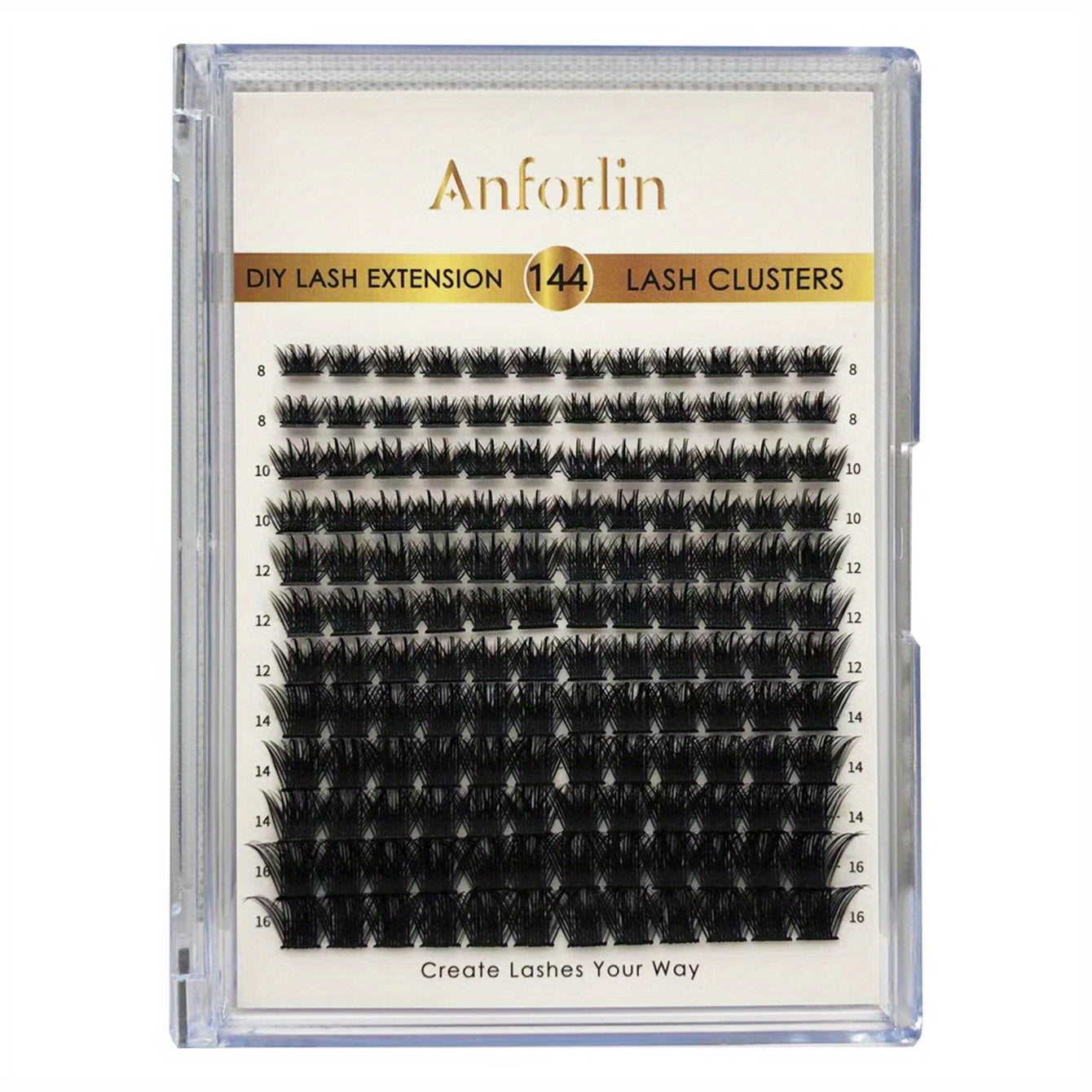 DIY Self Grafting Lashes Segmented Cluster False Eyelashes 144pcs