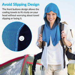 Cooling Hooded Towel UV Protection Quick Drying Absorbent Towel Camping Workout
