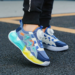 Boy's Running Shoes Rotating Buckle Anti-skid Breathable Sneakers