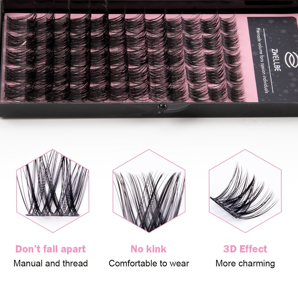 72 Clusters D Curling False Eyelashes Large Volume Extension