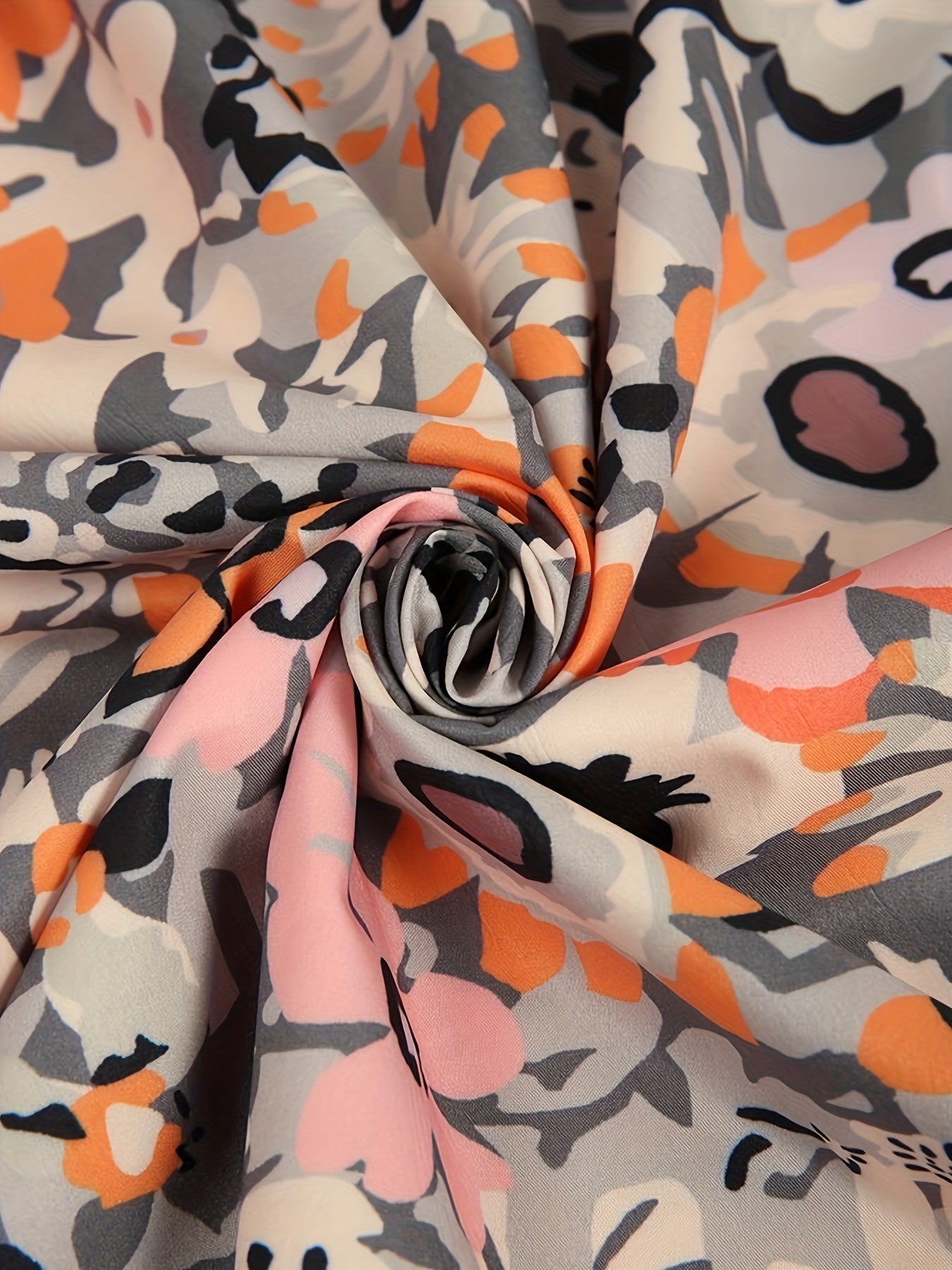 Floral Print Half Sleeve V Neck Pleated Dress