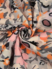 Floral Print Half Sleeve V Neck Pleated Dress