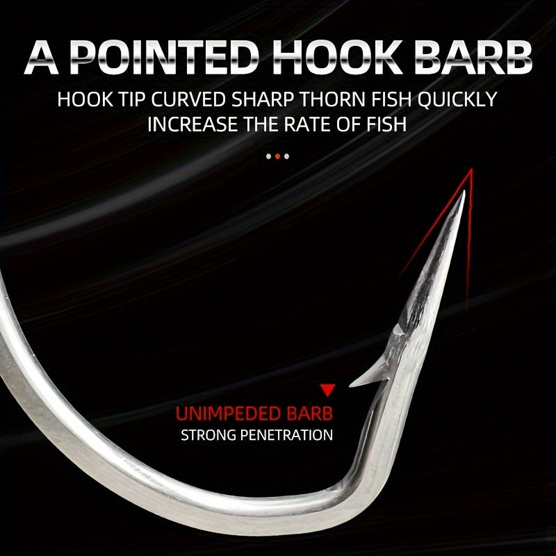 10pcs 34007 Stainless Steel Fishing Hook Long Straight Shank Hook