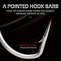 10pcs 34007 Stainless Steel Fishing Hook Long Straight Shank Hook