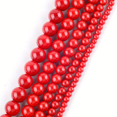 Red Coral Stone Round Loose Beads 4-12mm Spacer Beads DIY Jewelry Making