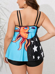 Sun & Moon Print Swimsuit Set