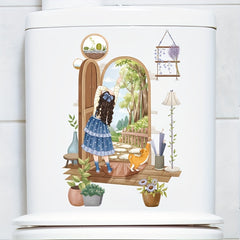 Home Decor Wall Sticker Toilet Lid Sticker Waterproof PVC Removable Sticker