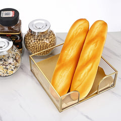 Glass Napkin Holder with Mirrored Bottom for Tabletop Decor