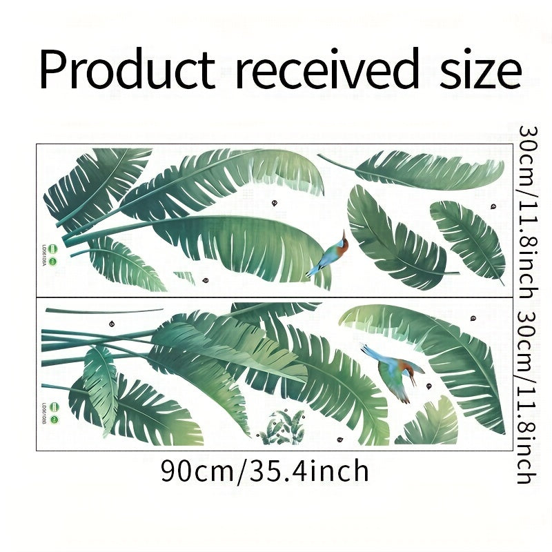 Tropical Green Plant Turtle Leaf Wall Sticker PVC Self-adhesive