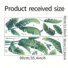 Tropical Green Plant Turtle Leaf Wall Sticker PVC Self-adhesive