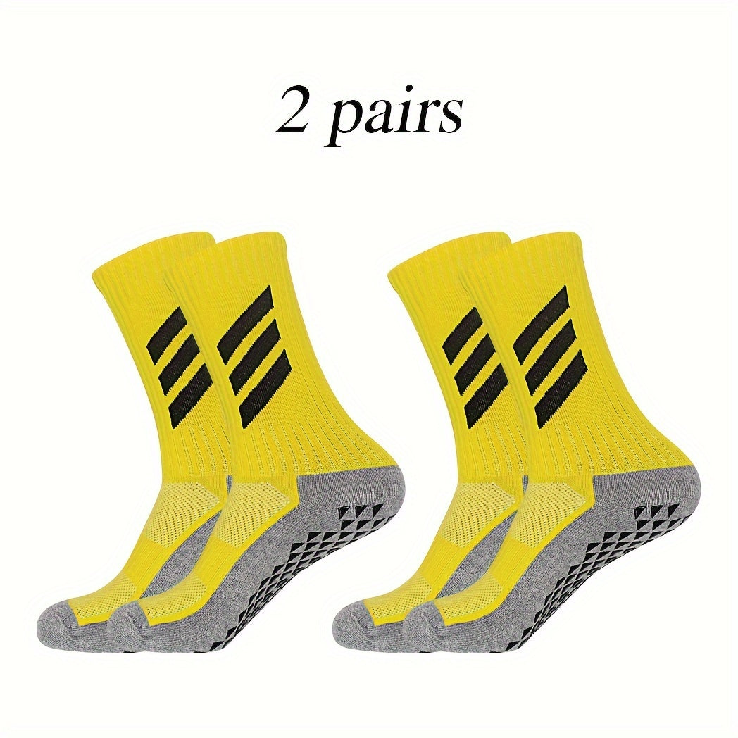 2 Pairs Non Slip Soccer Socks Outdoor Sports Socks Football Socks