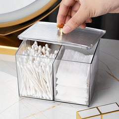 Acrylic Cotton Swab Holder Bathroom Apothecary Jar Dispenser