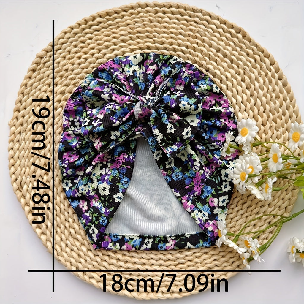 Baby Spring Summer Thin Headband Soft And Comfortable Bow Print Hat