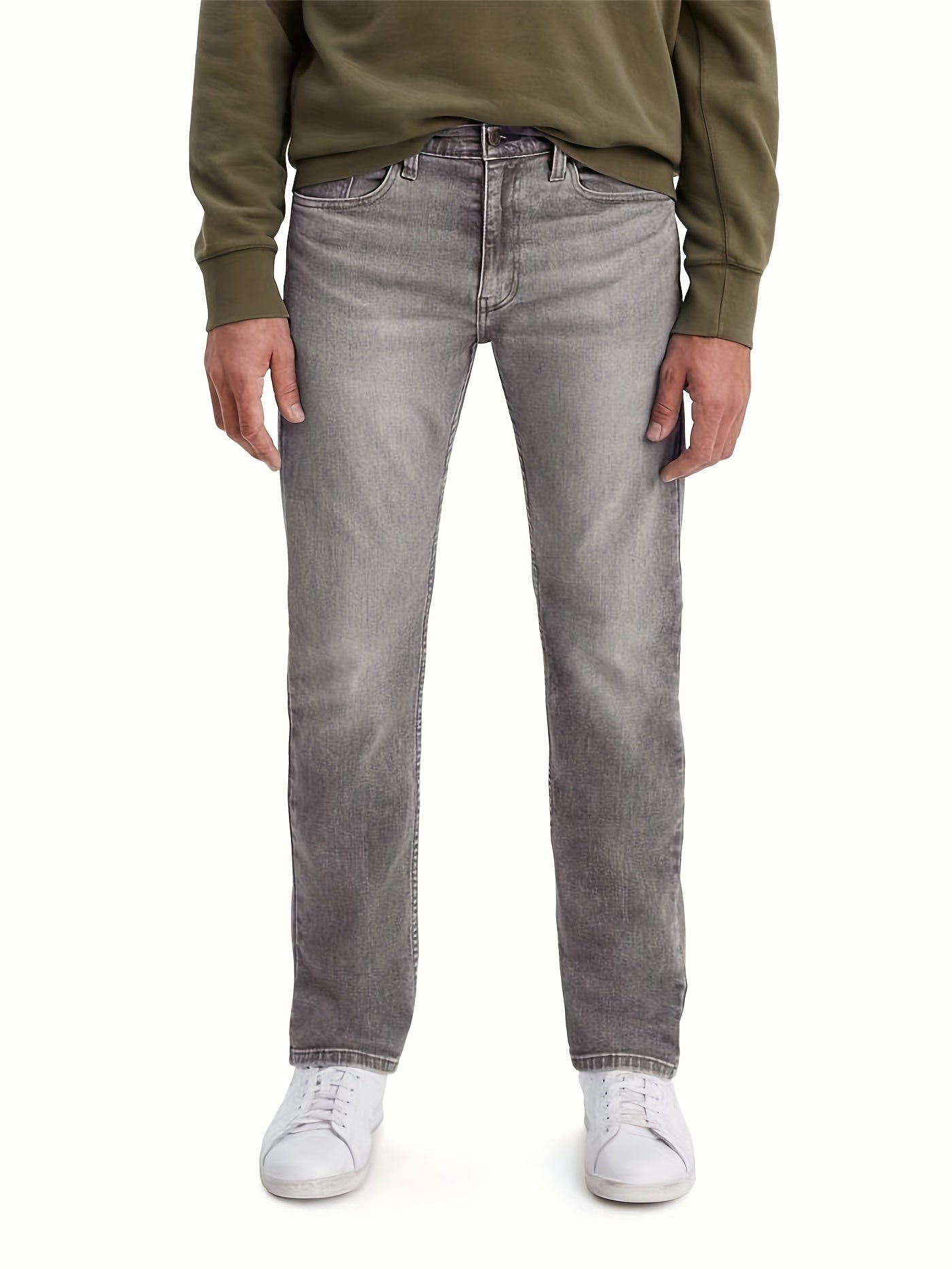 Slim Fit Distressed Stretch Denim Jeans Mens Casual Street Style
