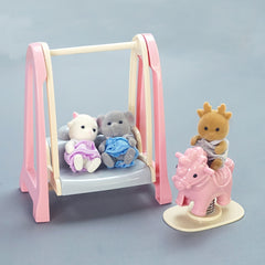 STOMLE FAMILY Kids' Dollhouse Furniture Set - Vintage Bedroom Double Bed