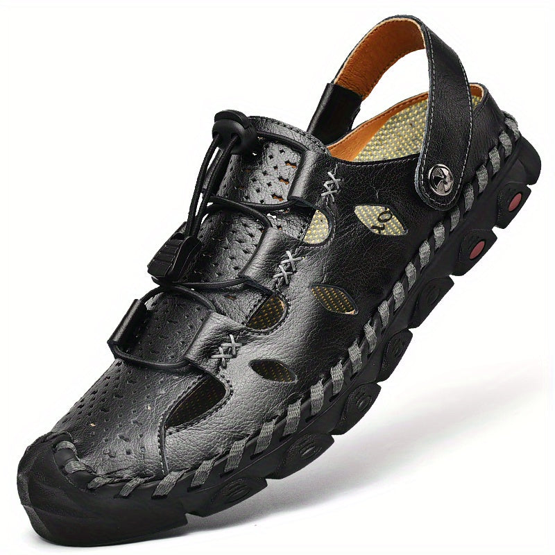 Men's Breathable Slip On Sandals Draw String Casual Walking Shoes