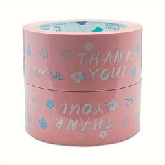 1pc 68m Thank You Cartoon Printed Packing Tape for Sealing Boxes