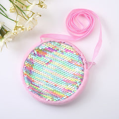 Girls Sequins Purse Crossbody Bag Mini Messenger Bag With Zipper