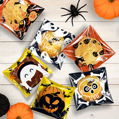 100pcs Halloween Candy Cookie Gift Packaging Bag Decoration