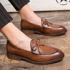 Men's Bowknot Loafer Shoes Non slip Slip On Shoes