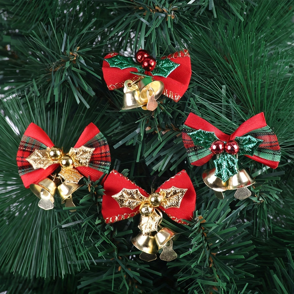 Christmas Tree Bowknot Bell Decoration - Gift Accessory Ornament
