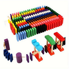 120pc Wooden Domino Building Blocks Set w/ Storage Bag