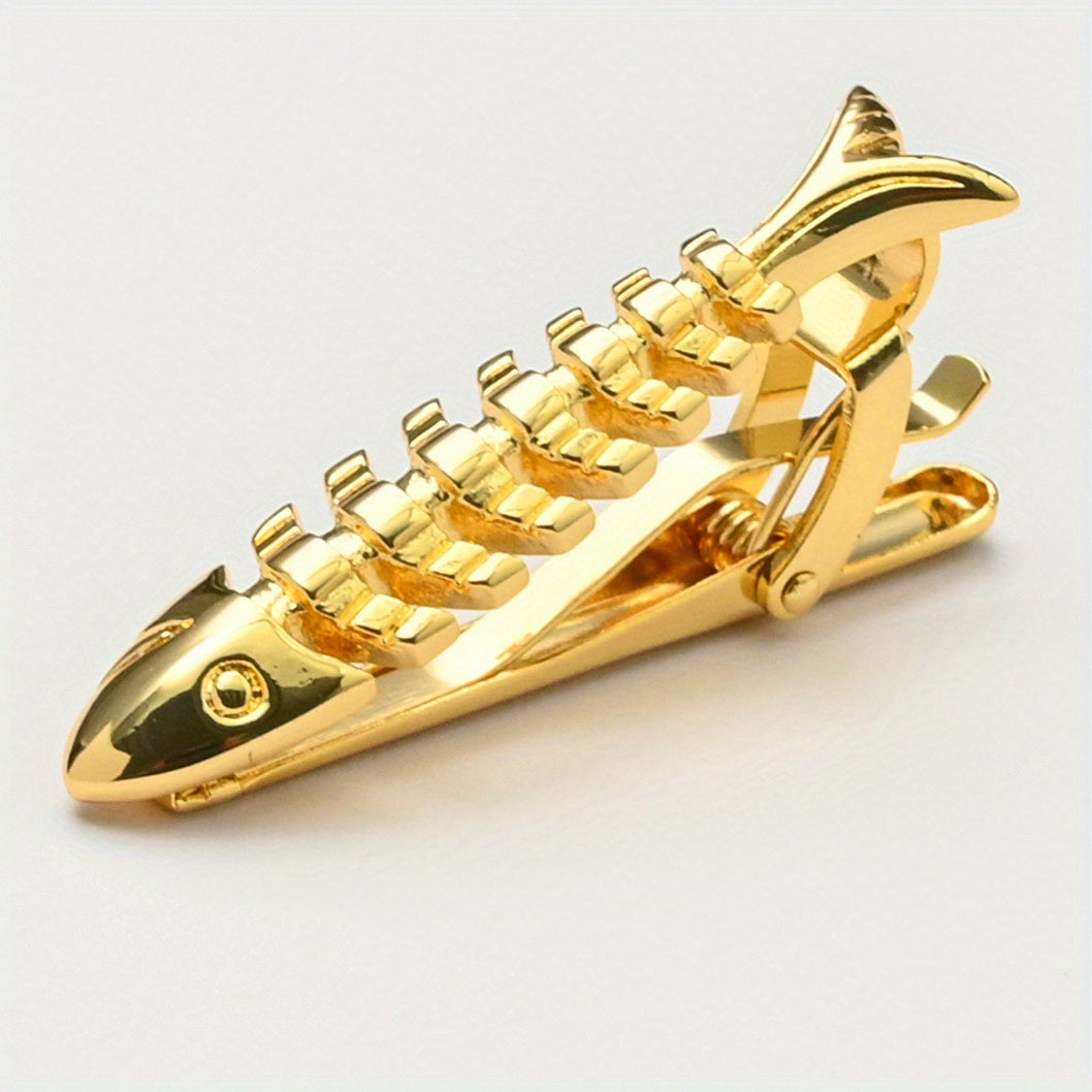 Fishbone Copper Men's Tie Clip