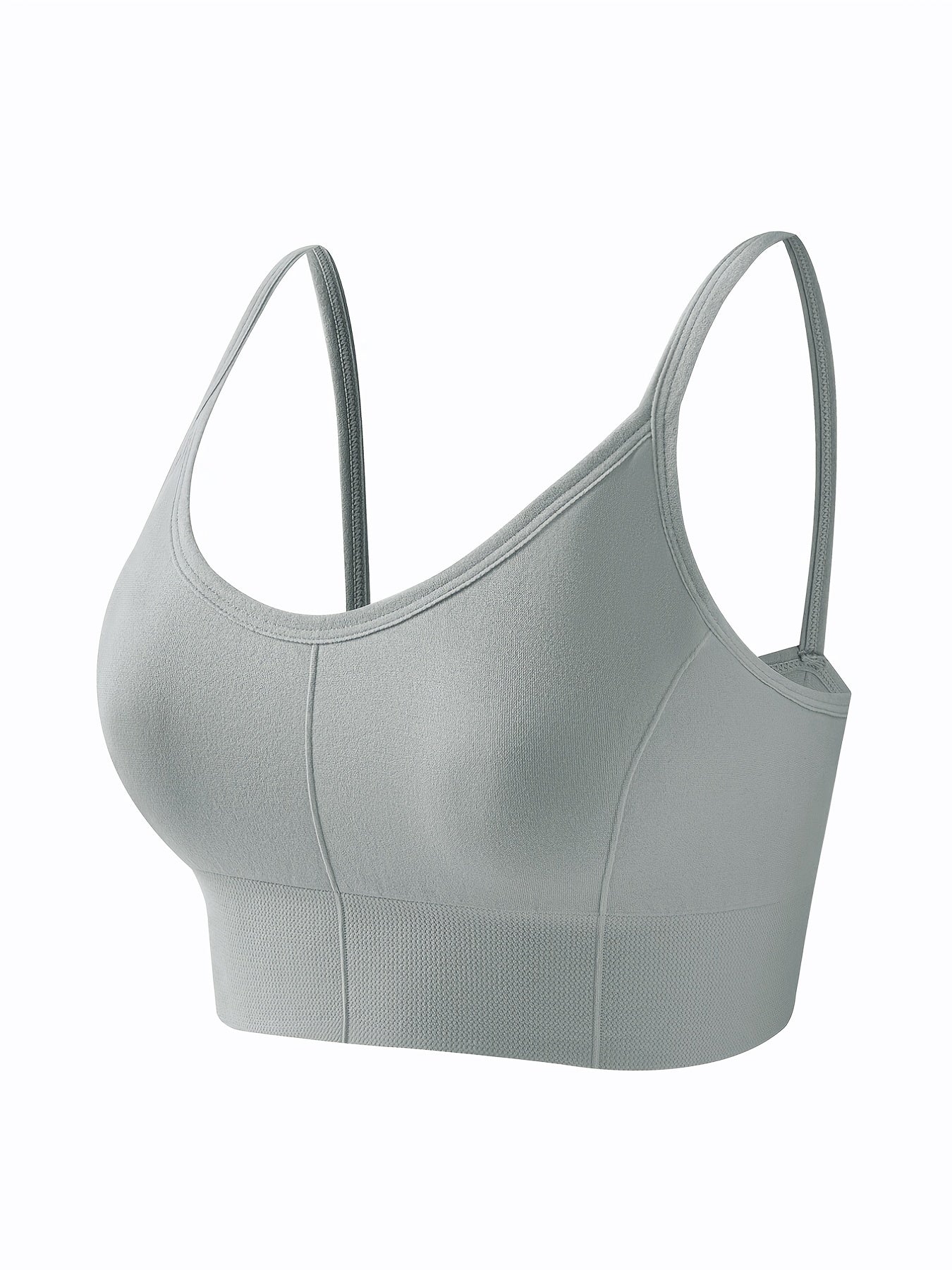 3pcs Solid Cami Crop Tops Crew Neck Women's Lingerie