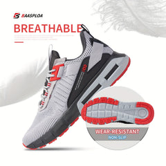 Baasploa Men's Knit Running Shoes - Soft Sole Sneakers for Jogging