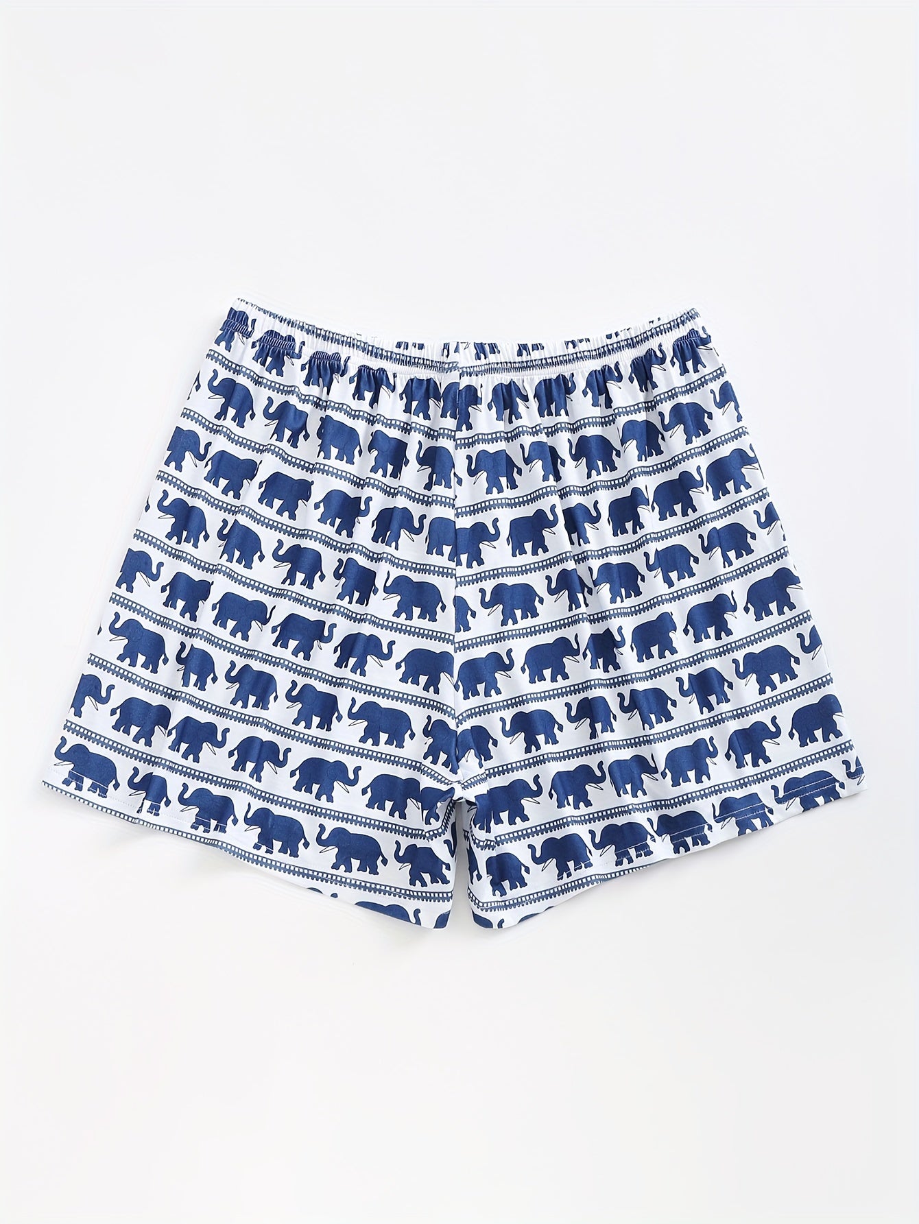 Women's Plus Elephant Striped Print Loose Shorts