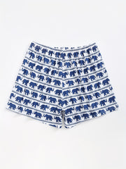 Women's Plus Elephant Striped Print Loose Shorts