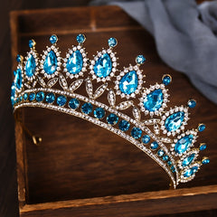 Sapphire Crystal Rhinestone Crown Hairband Headband Party Favor Decorations